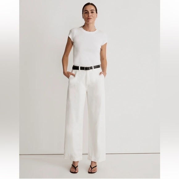 NWT Madewell The Harlow Wide-Leg Jean in Tile White Size 31 - Picture 12 of 15